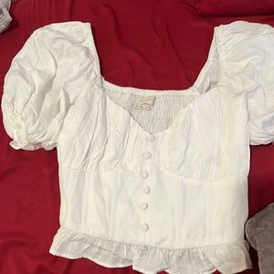 Urban Outfitters Top (Princess Sleeve, White) sizes small